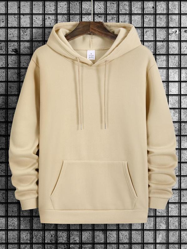 Letter Print Men's Long Sleeve Hoodie, Drawstring Pocket Sweatshirt, Casual Spring & Fall Men's Fashion, Streetwear Essentials, MenswearÂ
