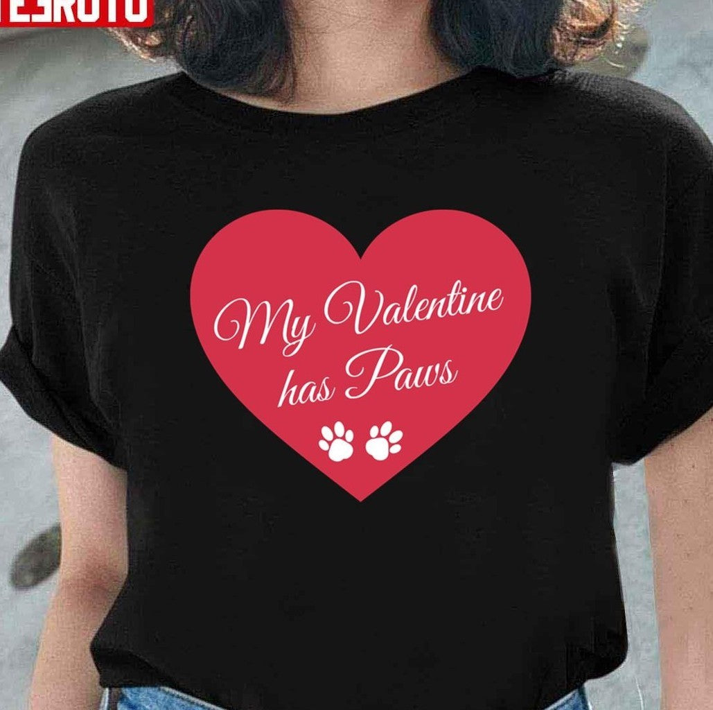 My Valentine Has Paws Red Heart Unisex Sweatshirt