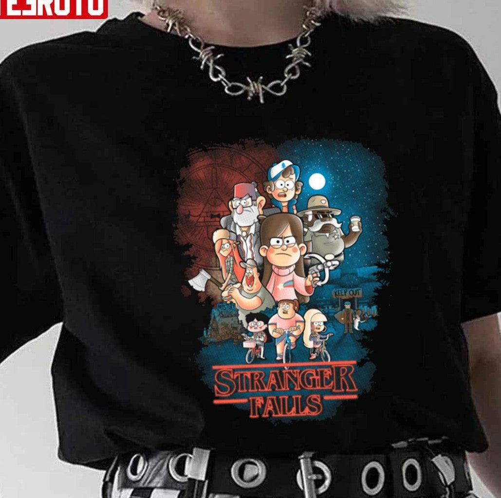 Stranger Falls Gravity Falls Stranger Things Inspired Unisex T-shirt