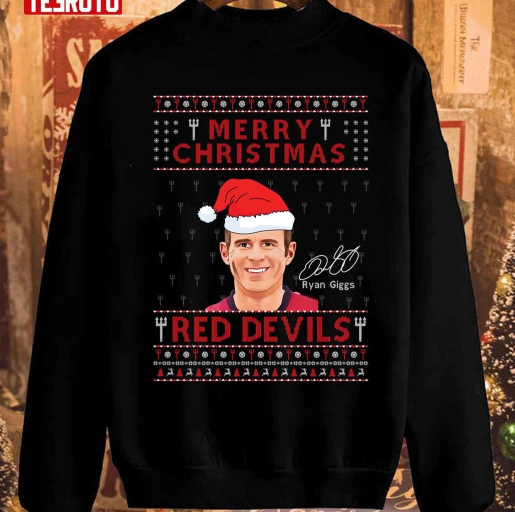 Ryan Giggs Manchester United Merry Christmas Red Devil Unisex Sweatshirt