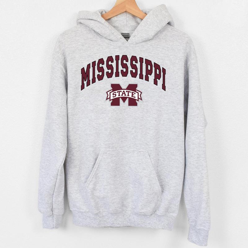 Mississippi State Bulldogs Vintage Football NCAA Sweatshirt University Crewneck for Game Day Unisex Cotton Tops