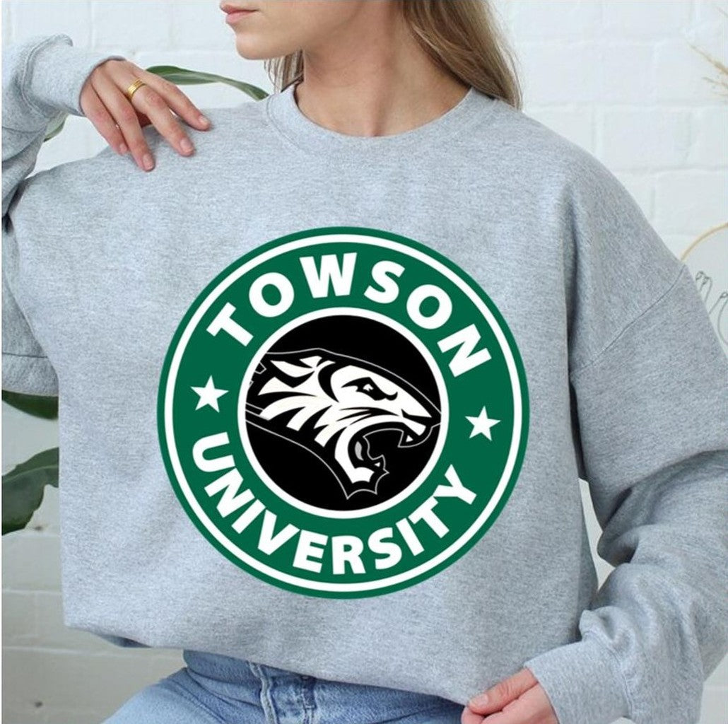Starbucks Logo Parody Towson University Unisex Sweatshirt