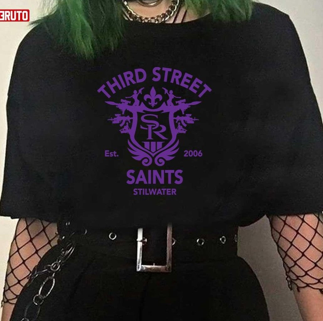 Saints Stilwater Saints Row 3 Tribute Emblem Purple Unisex T-shirt