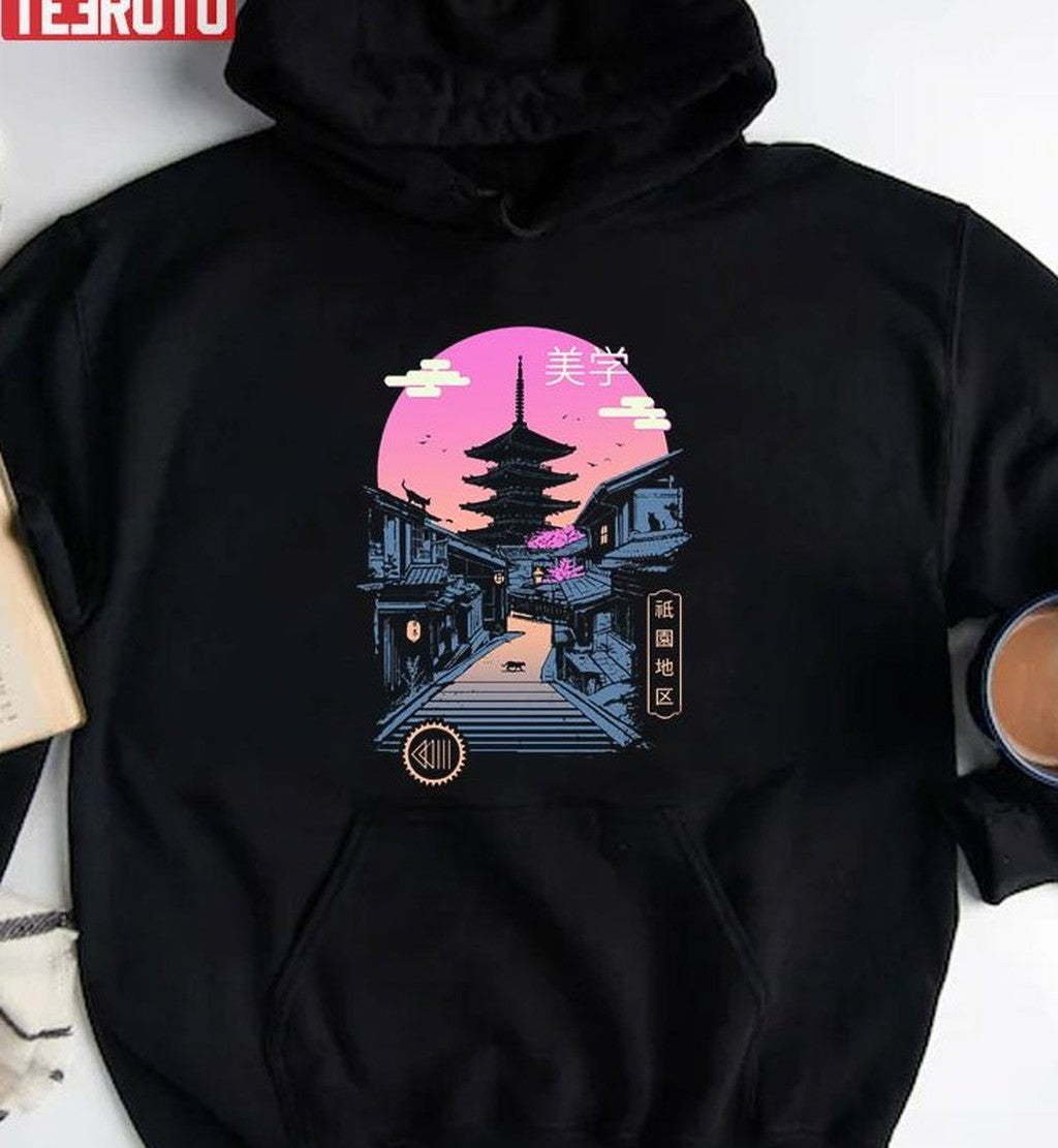 Pagoda Wave Aesthetics Unisex Hoodie