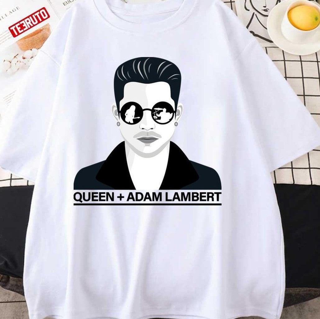 Queen Adam Lambert Grayscale Portrait Unisex T-Shirt
