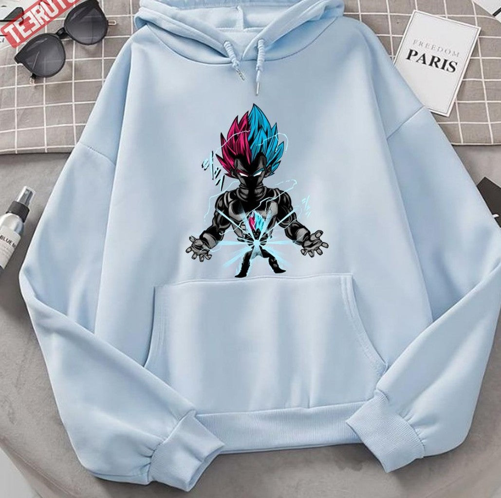 Attack Of The Prince Red Blue Dbz Dragon Ball Artwork Unisex Hoodie