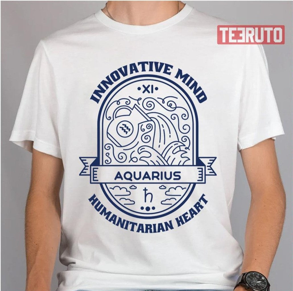 Scripts Of Aquarius Symbol Unisex T-Shirt