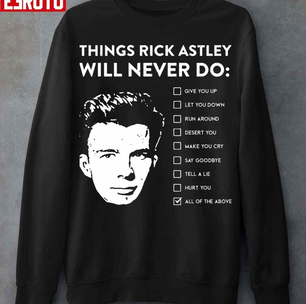 Music Retro Things Rick Astley Will Never Do Halloween Unisex T-Shirt