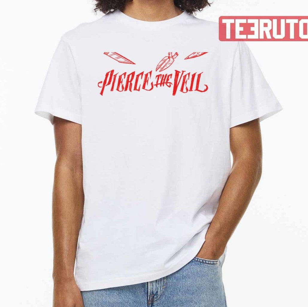 Pierce The Veil Rock Band Red Text Unisex T-Shirt
