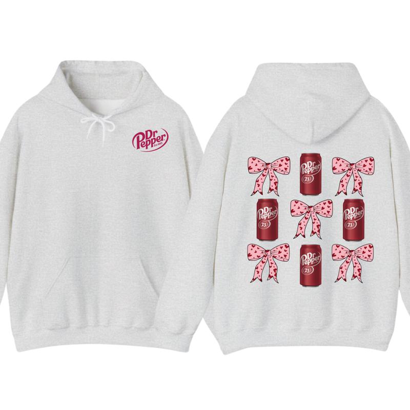 Dr Pepper Coquette Bow Pink T-Shirt Hoodie, Full color, unisex