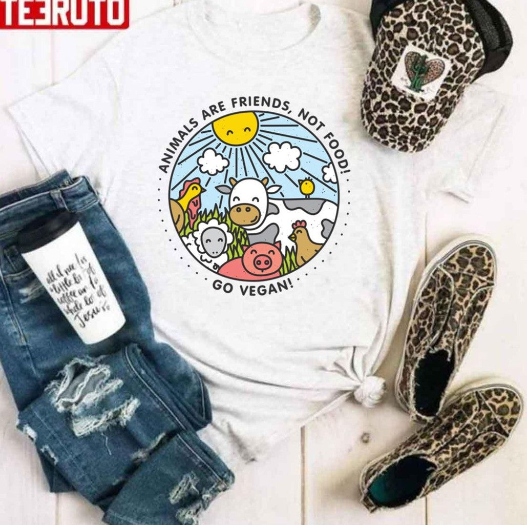 Animals Are Friends Not Food Go Vegan Unisex Hoodie