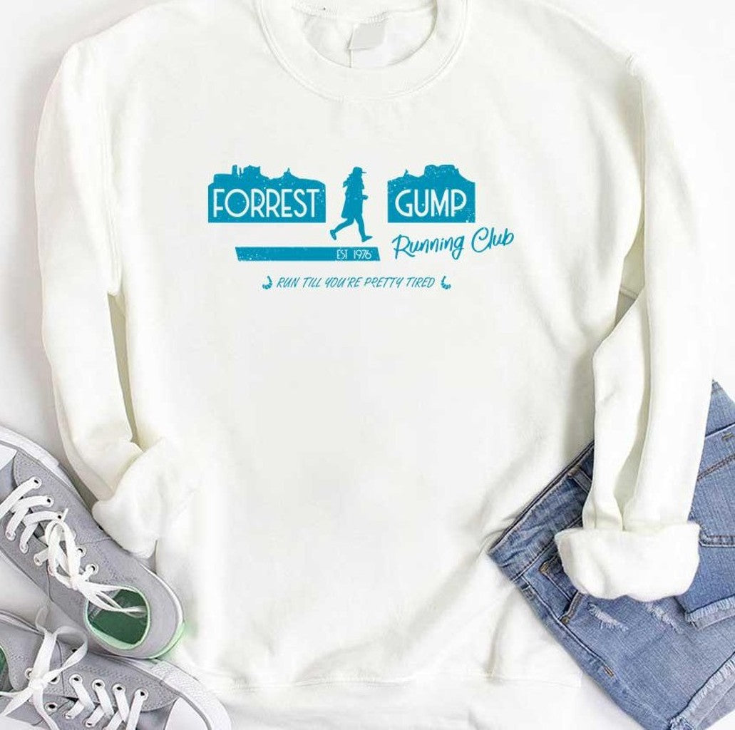 Run Till You're Pretty Tired Forrest Gump Running Club Blue Unisex Hoodie