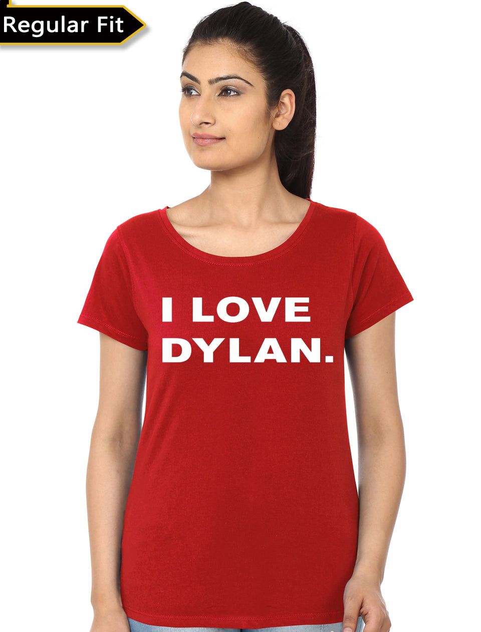 I Love Dylan. Red Girls T-Shirt