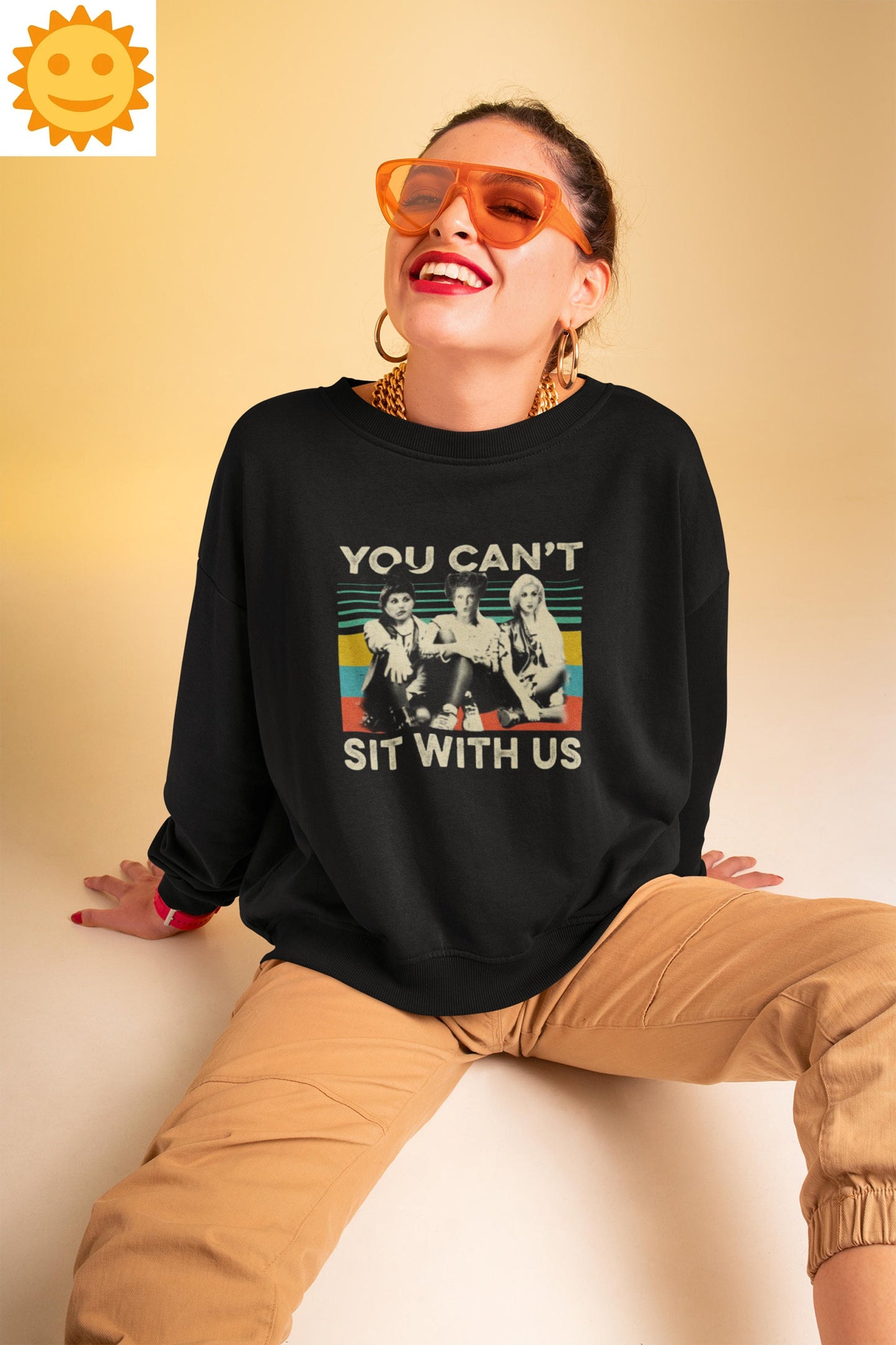 Hocus Pocus You Can't Sit With Us Vintage T-Shirt, Halloween Shirt, Hocus Pocus Shirt, 70s Movie Shirt, Fantasy Movie Shirt, Witch Shirt