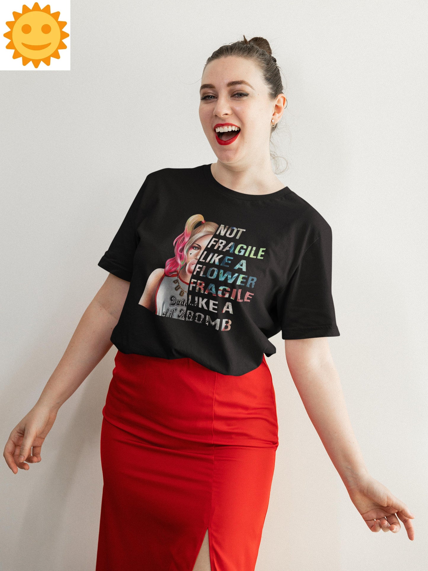 Not Fragile Like A Flower Fragile Like A Bomb Harley Quinn Vintage T-Shirt, Strong Women Shirt, Women Empowered Shirt, Feminist Shirt