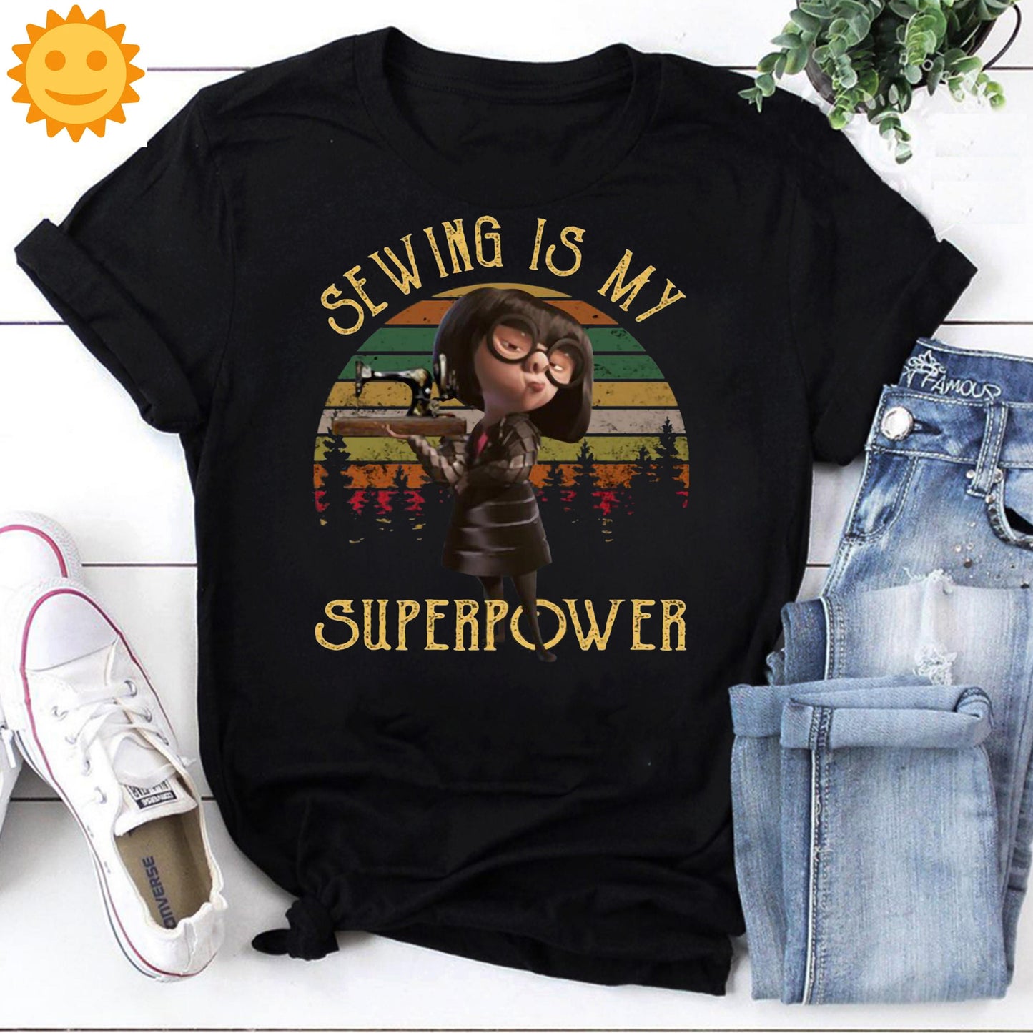 Sewing Is My Superpower Vintage T-Shirt, Edna Mode Shirt, Incredibles Shirt, Animation Shirt, Cartoon Shirt, Superhero Family Shirt