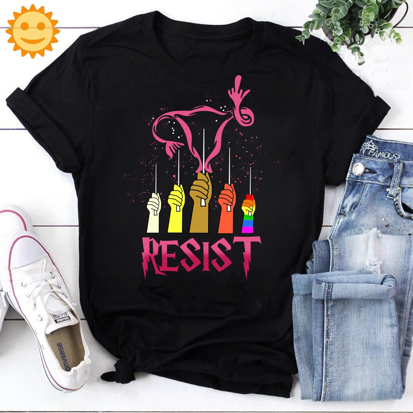 Resist Hand Vintage T-Shirt, Black Lives Matter Shirt, Anti Racist Shirt, Black Woman Shirt, Juneteenth Shirt, LGBT Shirt, Feminist Shirt