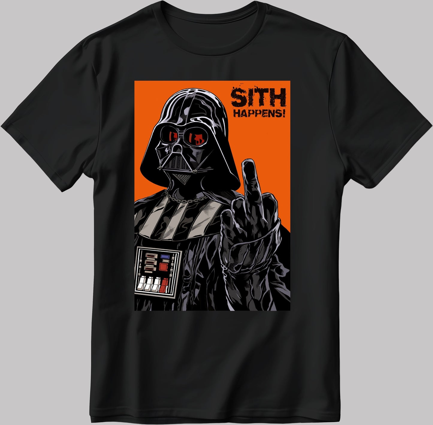 Star Wars Sith Happens! Hand Gesture Figure Short Sleeve White-Black Men's / Women's T Shirt E117