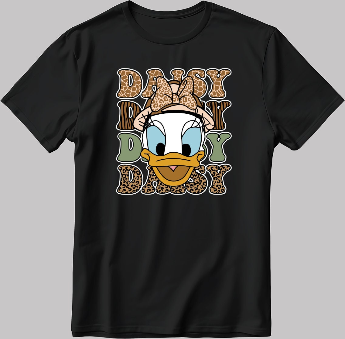 Daisy Duck Short Sleeve White-Black Men's / Women's T Shirt J001