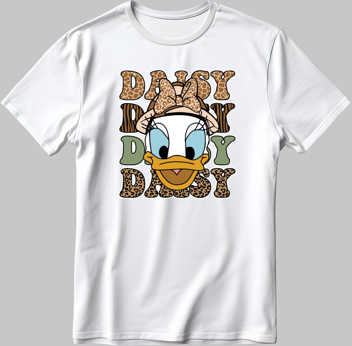 Daisy Duck Short Sleeve White-Black Men's / Women's T Shirt J001