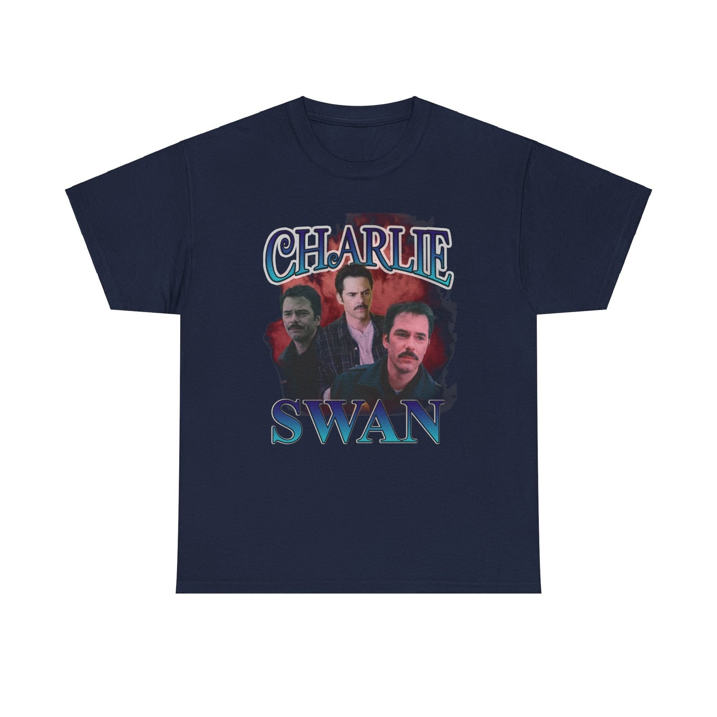 Charlie Swan - Retro style - Twilight inspired T-shirt - Unisex Heavy Cotton Tee