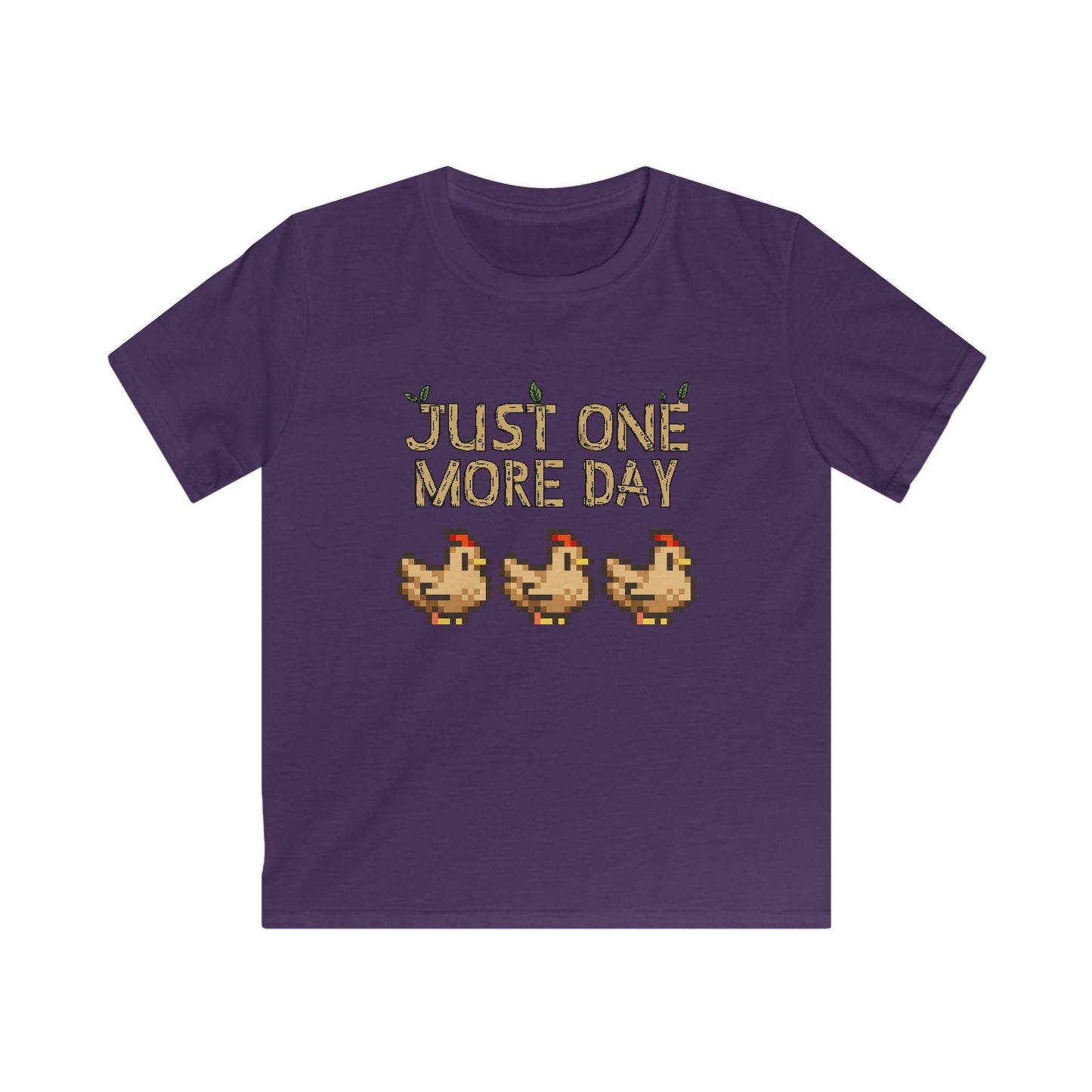 Just one more day - Stardew Valley inspired - Chickens - T-Shirt - Kids Soft Tee