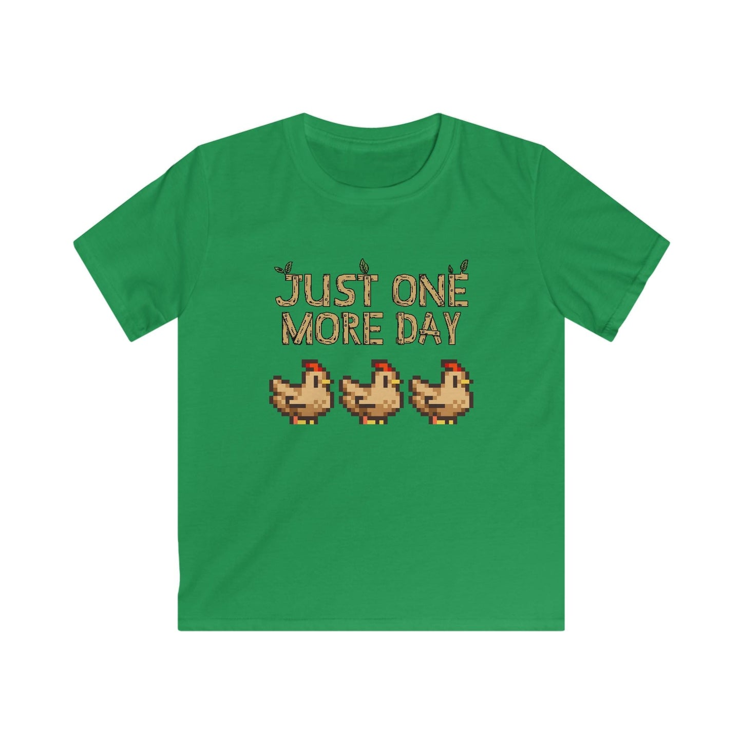 Just one more day - Stardew Valley inspired - Chickens - T-Shirt - Kids Soft Tee
