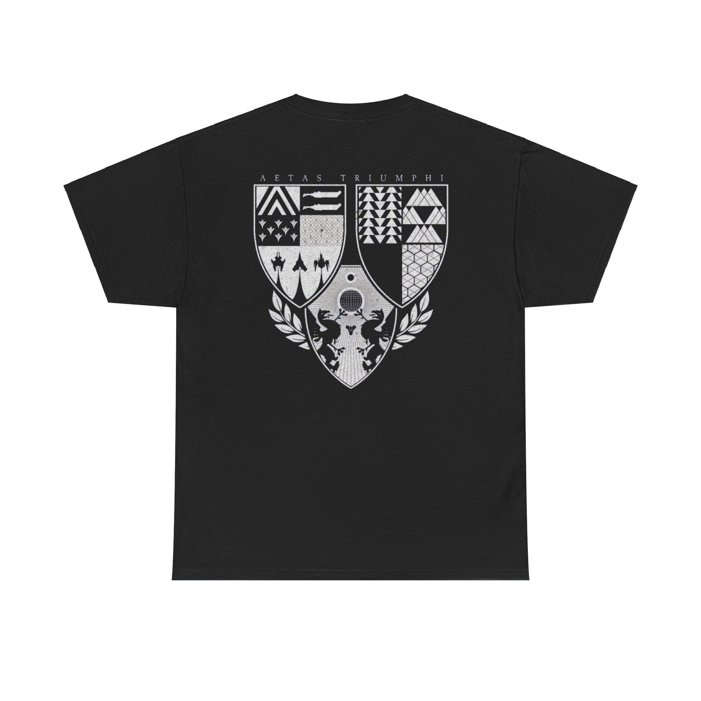 Rise as a Guardian with This Destiny-Inspired Tee – Featuring The Traveler Design and Aetas Triumphi Crest, A Tribute to Triumphs!