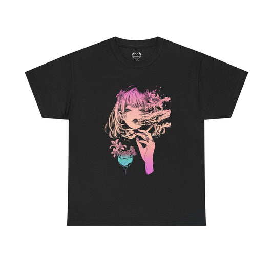 Smoke Girl Tee | Floral Tshirt | Graphic TShirt | Unisex Tee | Streetwear Clothing | Graphic Art | Multicolored Tee | Vintage | Gradient