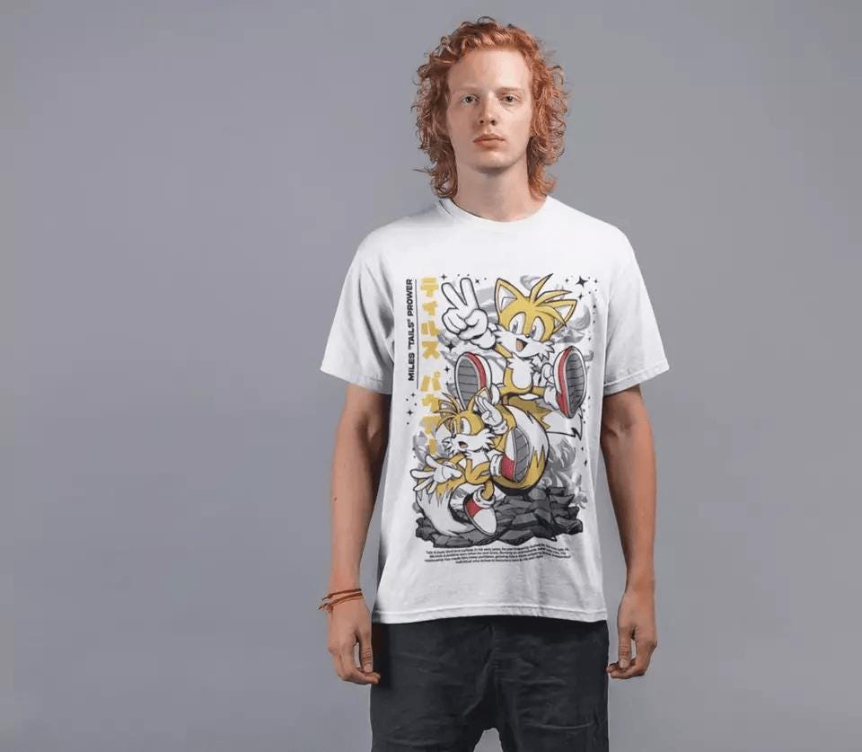 Hedgehog Shadow T-shirt Speedster Energy,Sonic, Japanese Anime Hero, Gaming Legend Apparel, Manga-Inspired Action Wear,Heroes Tee Sonic