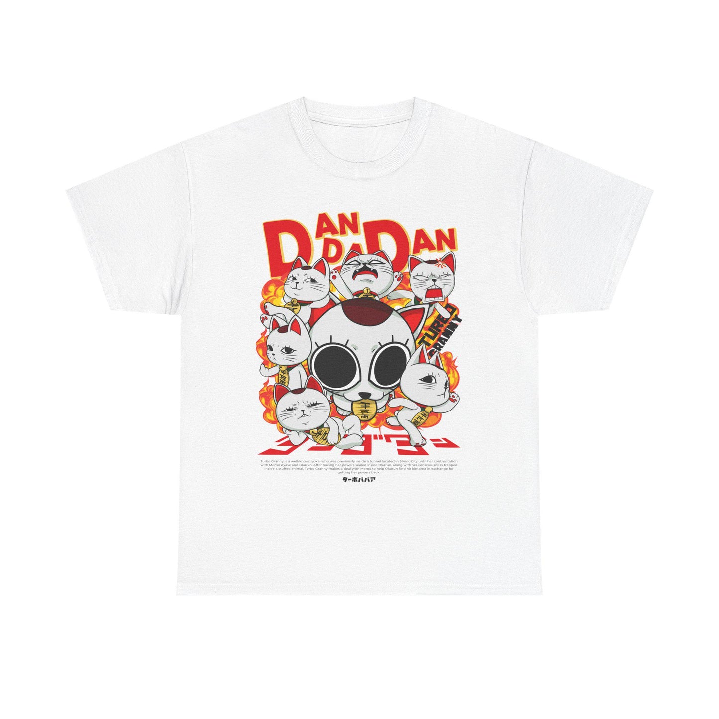 Dandadan Cat Anime Cute Funny Manga T-Shirt, Turbo Granny Unisex Tee, Kawaii Graphic Shirt, Humorous Top, Unique Gift for Anime Fans
