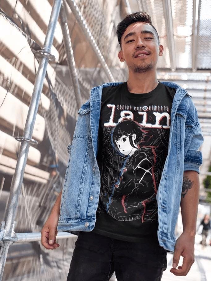 Serial Experiments Lain T-Shirt Cyberpunk Shirt Anime Manga Gift Unisex Shirt Vintage 90s T-Shirt