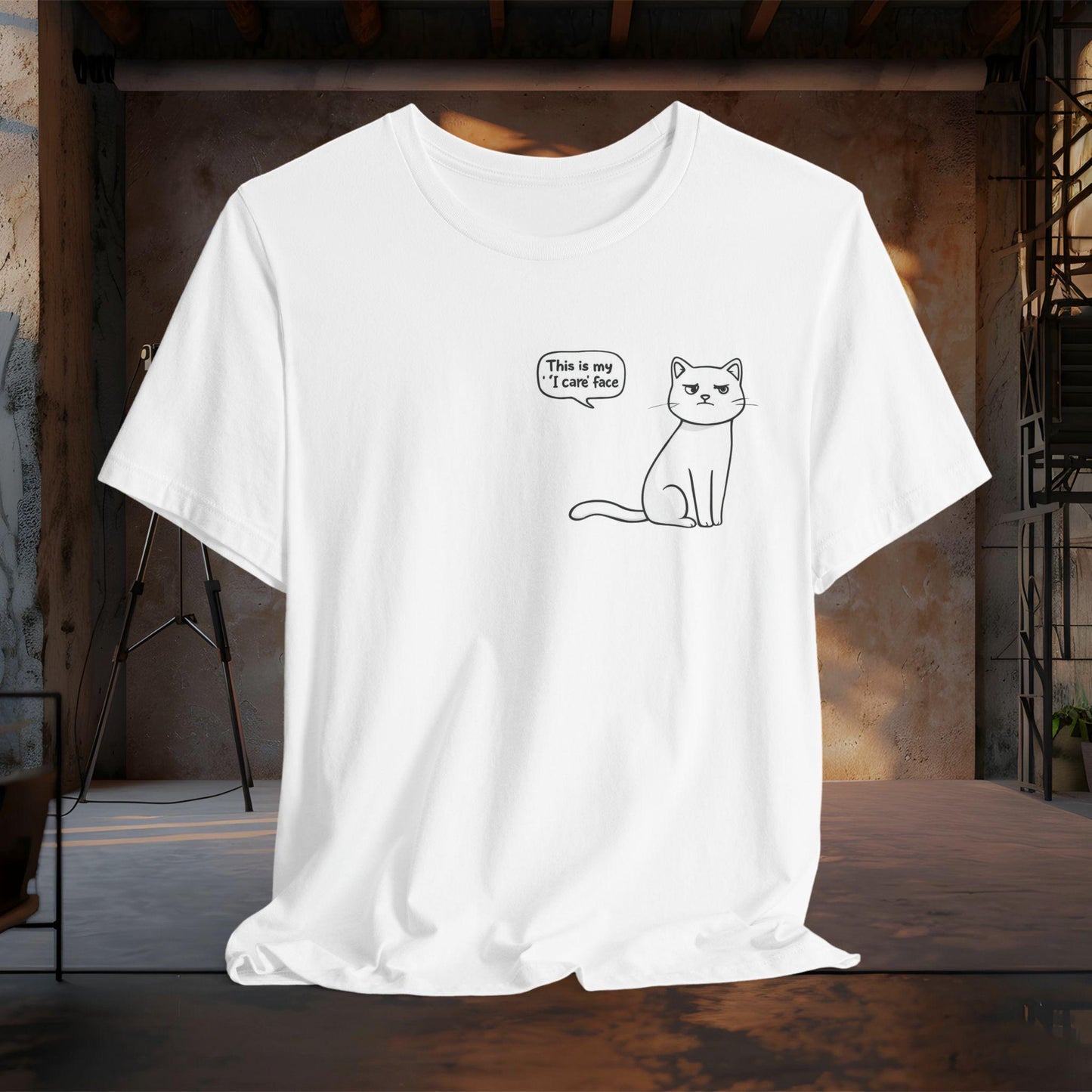 This Is My 'I Care' Face Shirt | Funny Grumpy Cat Tee | Sarcastic Cat Graphic | Unbothered Mood Shirt | Sassy Pet Lover Gift
