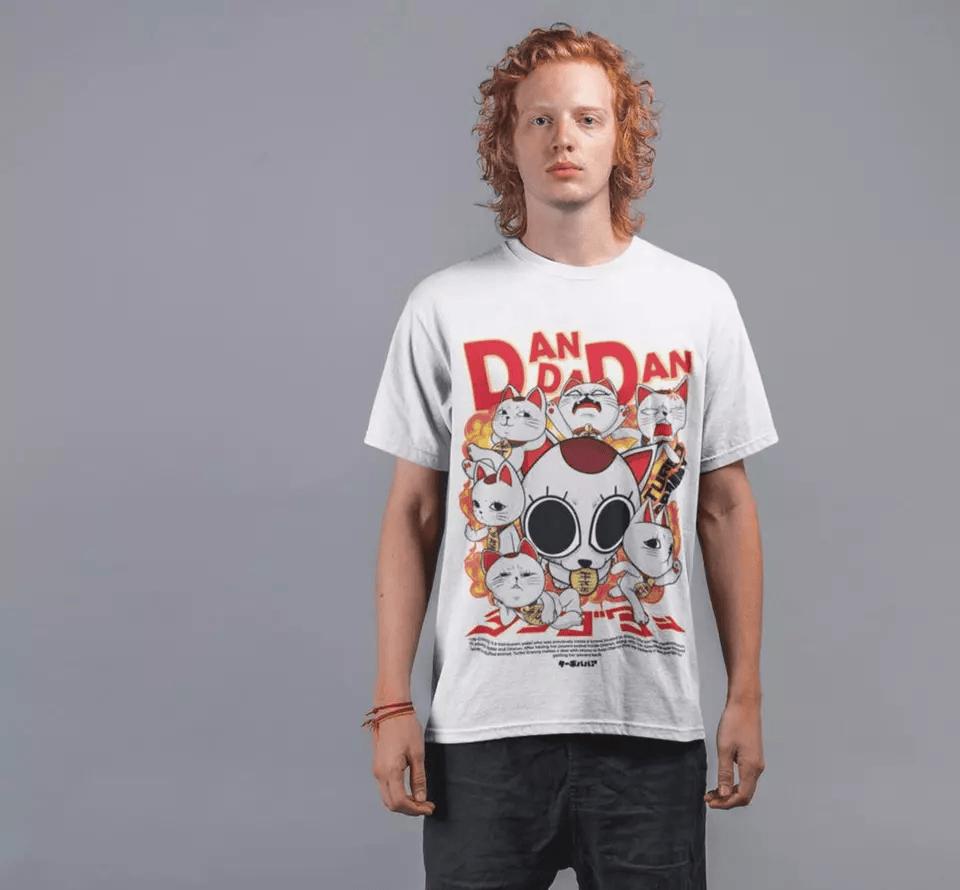 Dandadan Cat Anime Cute Funny Manga T-Shirt, Turbo Granny Unisex Tee, Kawaii Graphic Shirt, Humorous Top, Unique Gift for Anime Fans