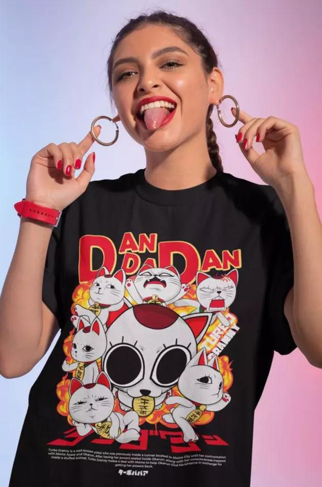Dandadan Cat Anime Cute Funny Manga T-Shirt, Turbo Granny Unisex Tee, Kawaii Graphic Shirt, Humorous Top, Unique Gift for Anime Fans