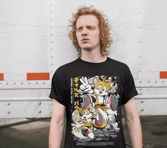 Hedgehog Shadow T-shirt Speedster Energy,Sonic, Japanese Anime Hero, Gaming Legend Apparel, Manga-Inspired Action Wear,Heroes Tee Sonic