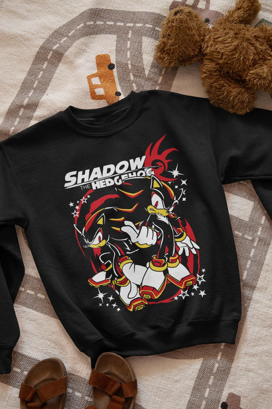 Hedgehog Shadow Sweatshirt Speedster Energy,Japanese Anime Hero,Gaming Legend Apparel, Manga Inspired Action Wear,Anime Manga Sweatshirt