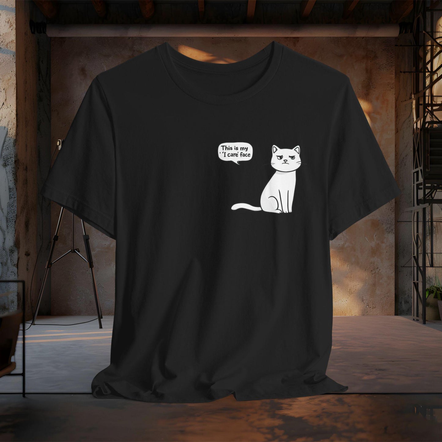 This Is My 'I Care' Face Shirt | Funny Grumpy Cat Tee | Sarcastic Cat Graphic | Unbothered Mood Shirt | Sassy Pet Lover Gift