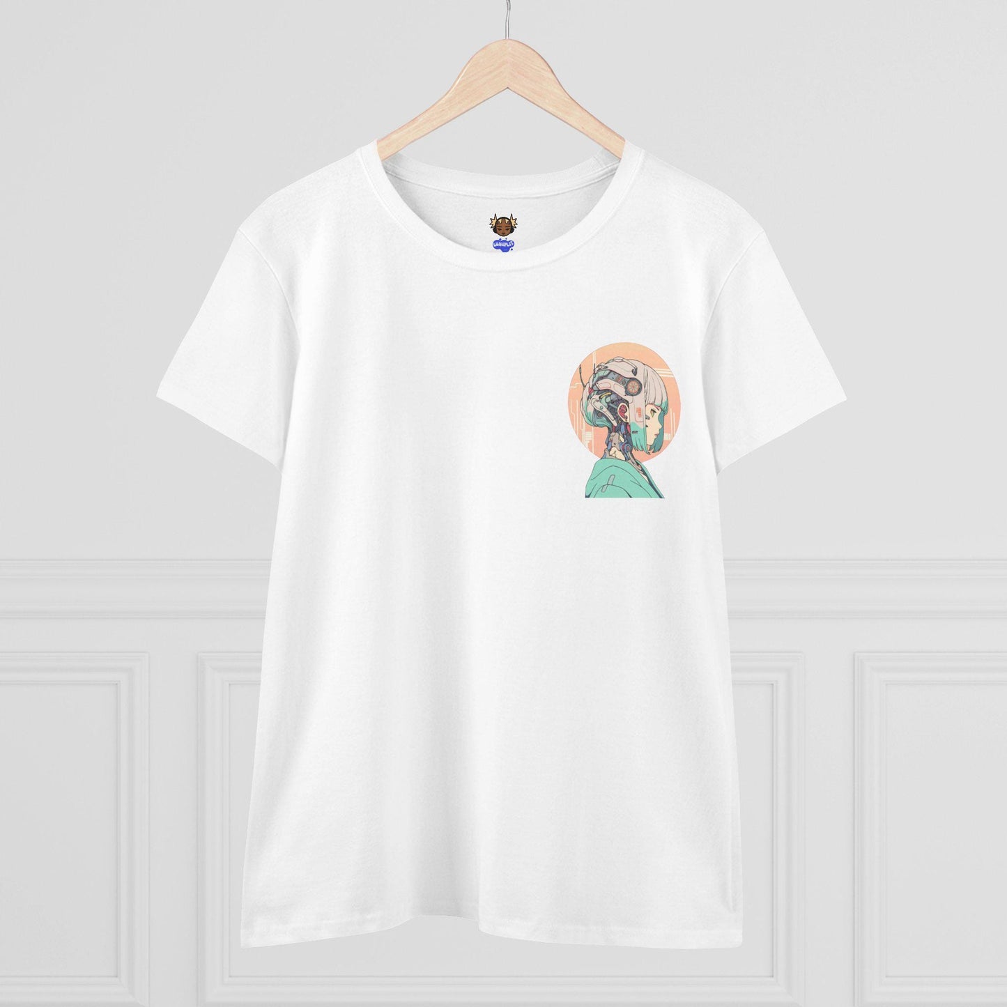 Cyberpunk Geisha Women's Midweight Cotton Tshirt, Streetwear, Anime, Casual, Japanese Girl Tshirt