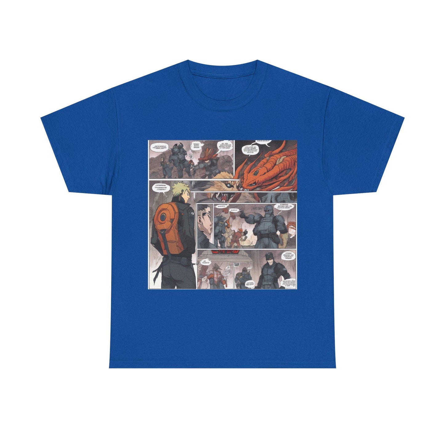 Comic-Inspired Unisex Heavy Cotton Tee, Graphic Tee for Fans, Casual Wear, Birthday Gift, Nerd Culture Apparel, Anime Merch