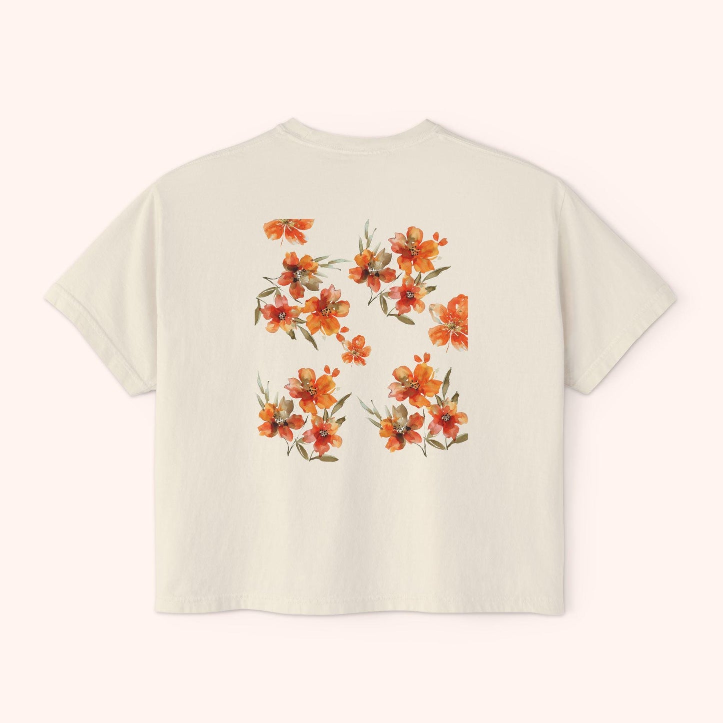 Boho Floral Women's Boxy Tee, Casual Summer Top, Beach Wear, Gift for Her, Trendy T-Shirt, Nature Inspired Clothing