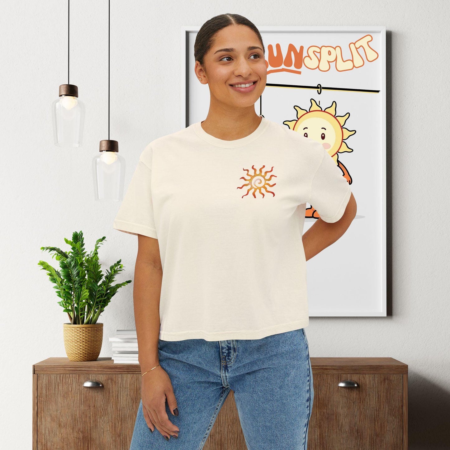 Boho Floral Women's Boxy Tee, Casual Summer Top, Beach Wear, Gift for Her, Trendy T-Shirt, Nature Inspired Clothing