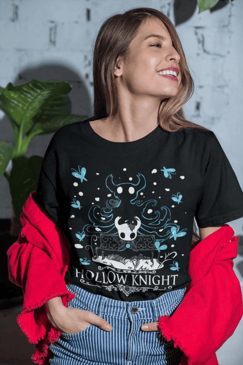 Unisex Hollow Knight Gaming T-Shirt, Indie Shirt, Graphic Anime Tee,Japanese Art Style Fanart Shirt,Illustration shirt