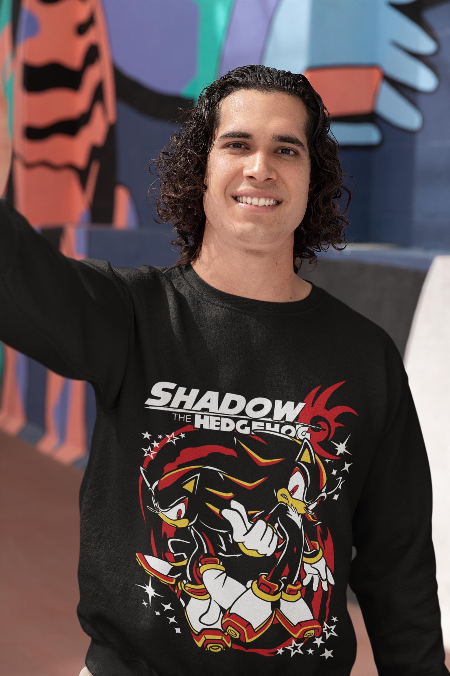 Hedgehog Shadow Sweatshirt Speedster Energy,Japanese Anime Hero,Gaming Legend Apparel, Manga Inspired Action Wear,Anime Manga Sweatshirt