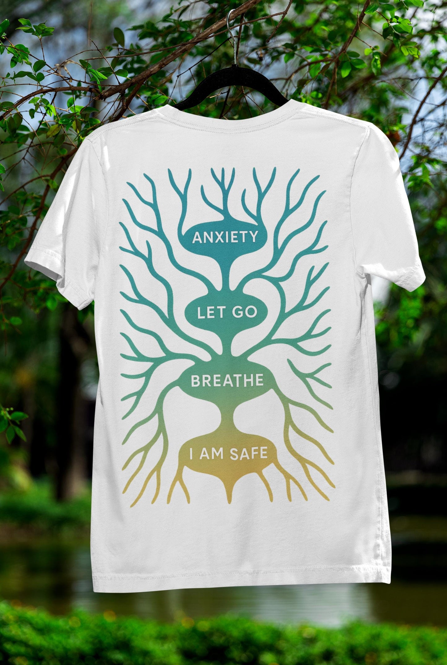 Anxiety Let Go Breathe I Am Safe Unisex T-shirt, Stress Relief Tee, Relaxation Shirt, Mental Health Awareness Top, Positive Affirmation