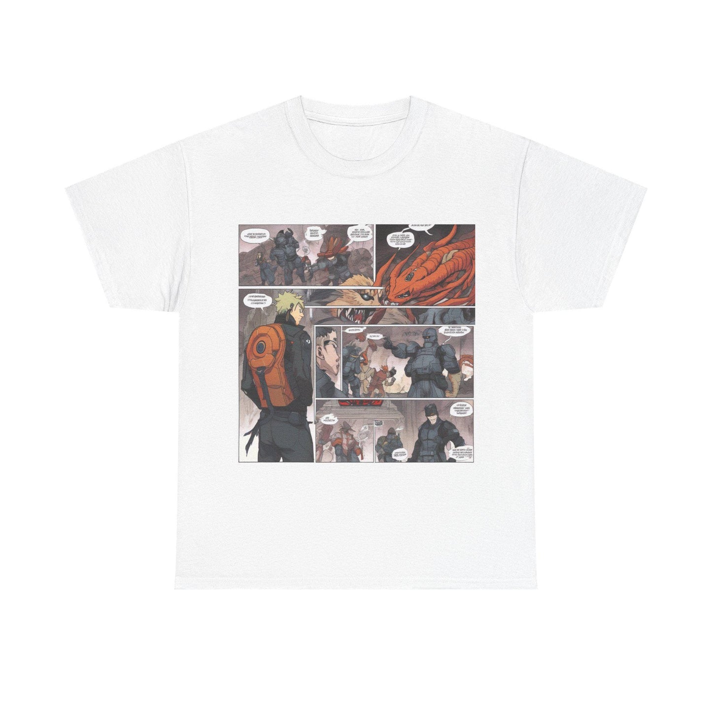 Comic-Inspired Unisex Heavy Cotton Tee, Graphic Tee for Fans, Casual Wear, Birthday Gift, Nerd Culture Apparel, Anime Merch