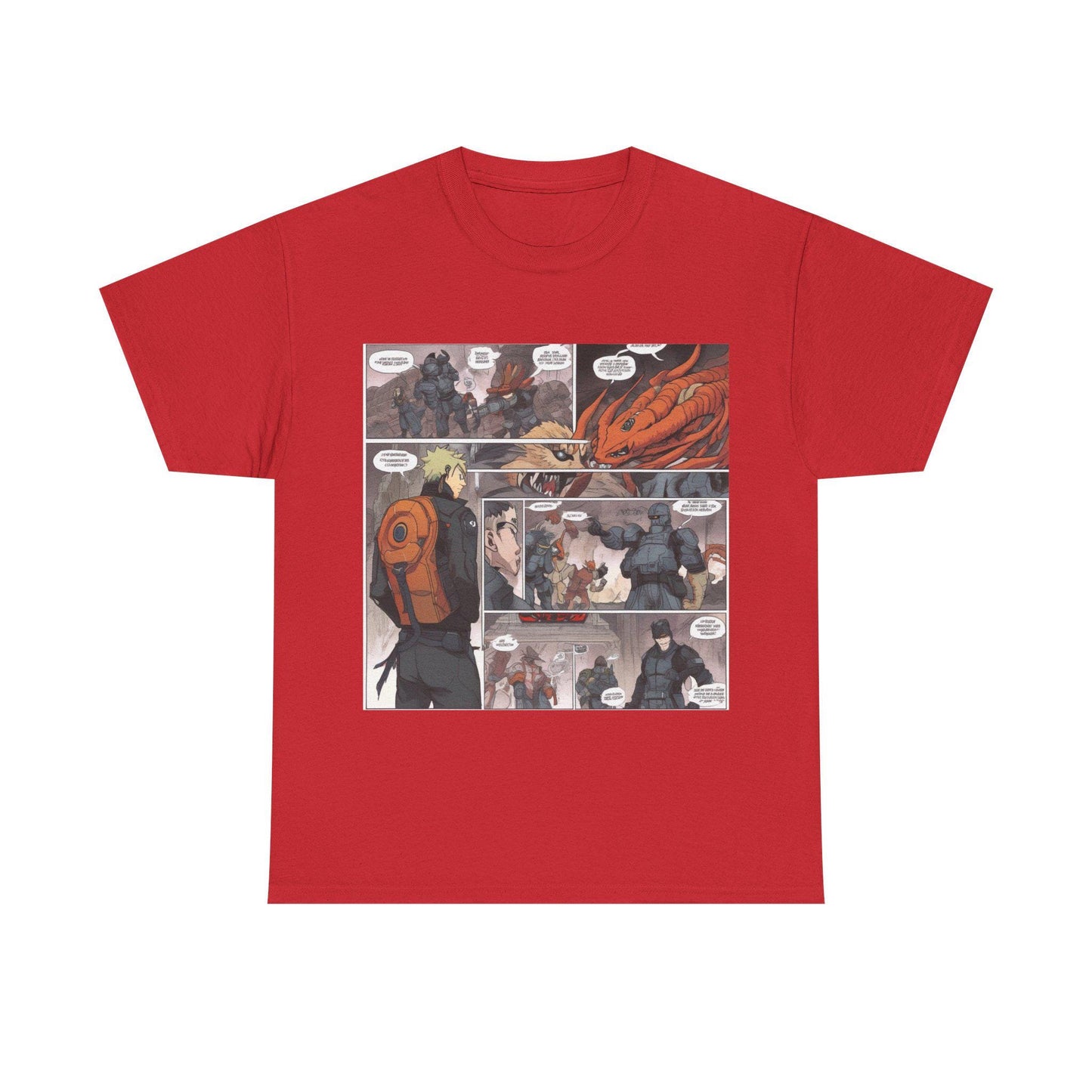 Comic-Inspired Unisex Heavy Cotton Tee, Graphic Tee for Fans, Casual Wear, Birthday Gift, Nerd Culture Apparel, Anime Merch