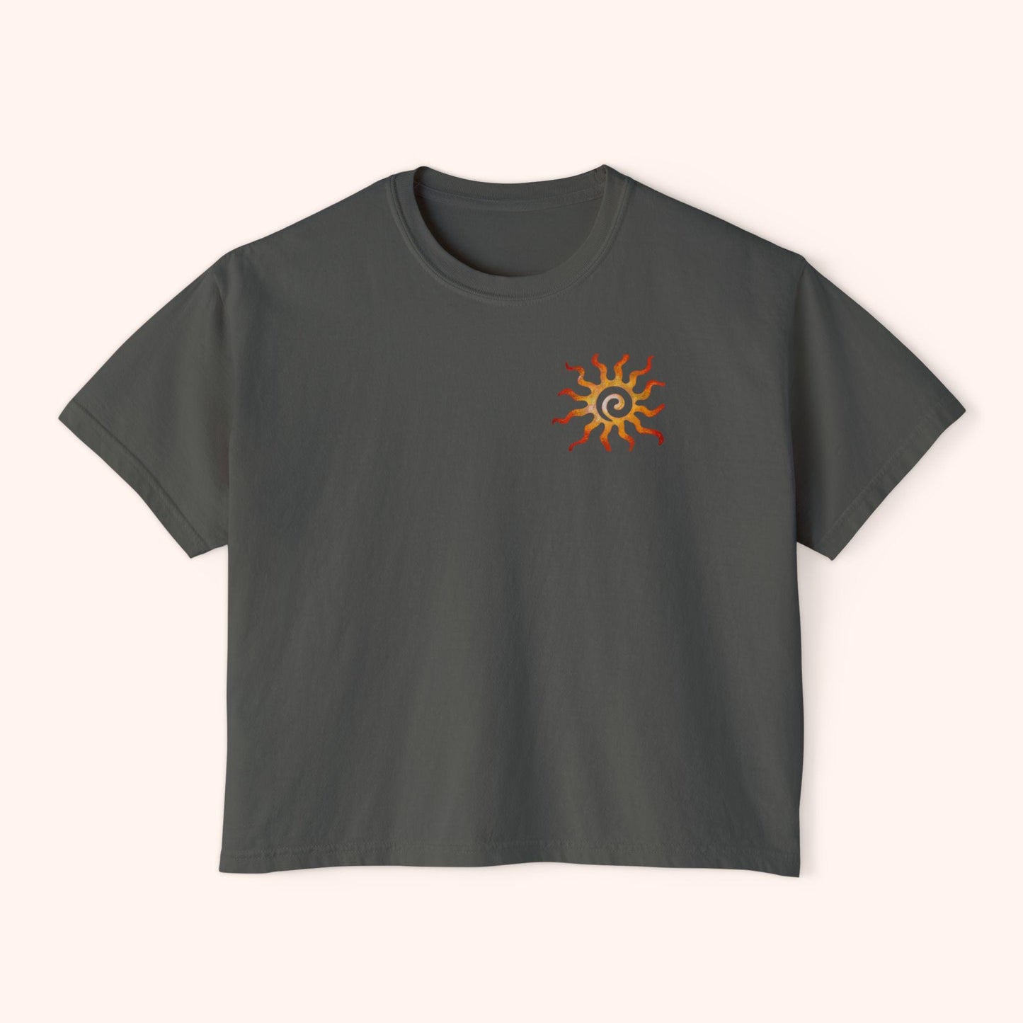 Boho Floral Women's Boxy Tee, Casual Summer Top, Beach Wear, Gift for Her, Trendy T-Shirt, Nature Inspired Clothing
