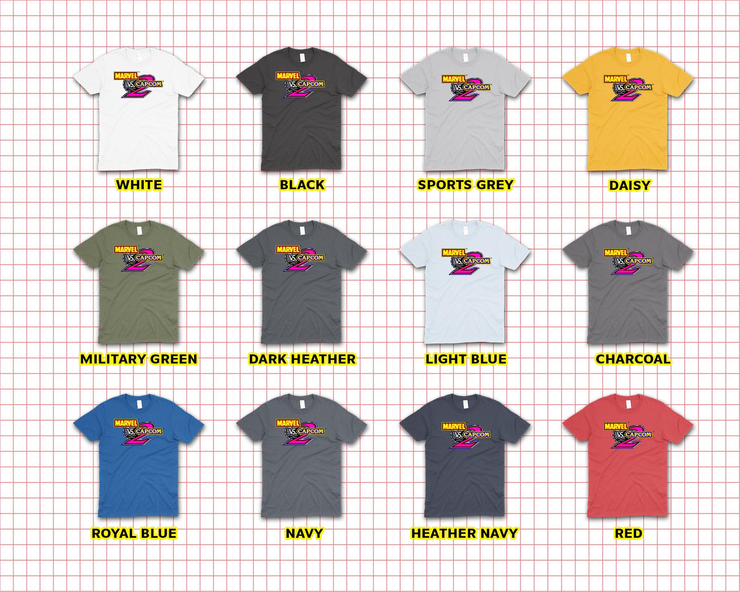 MARVEL VS CAPCOM Video Game T-shirts Old School Birthday Gift For Gamers and Collectors Retro High Quality Vintage Tshirt Shirt T-Shirt