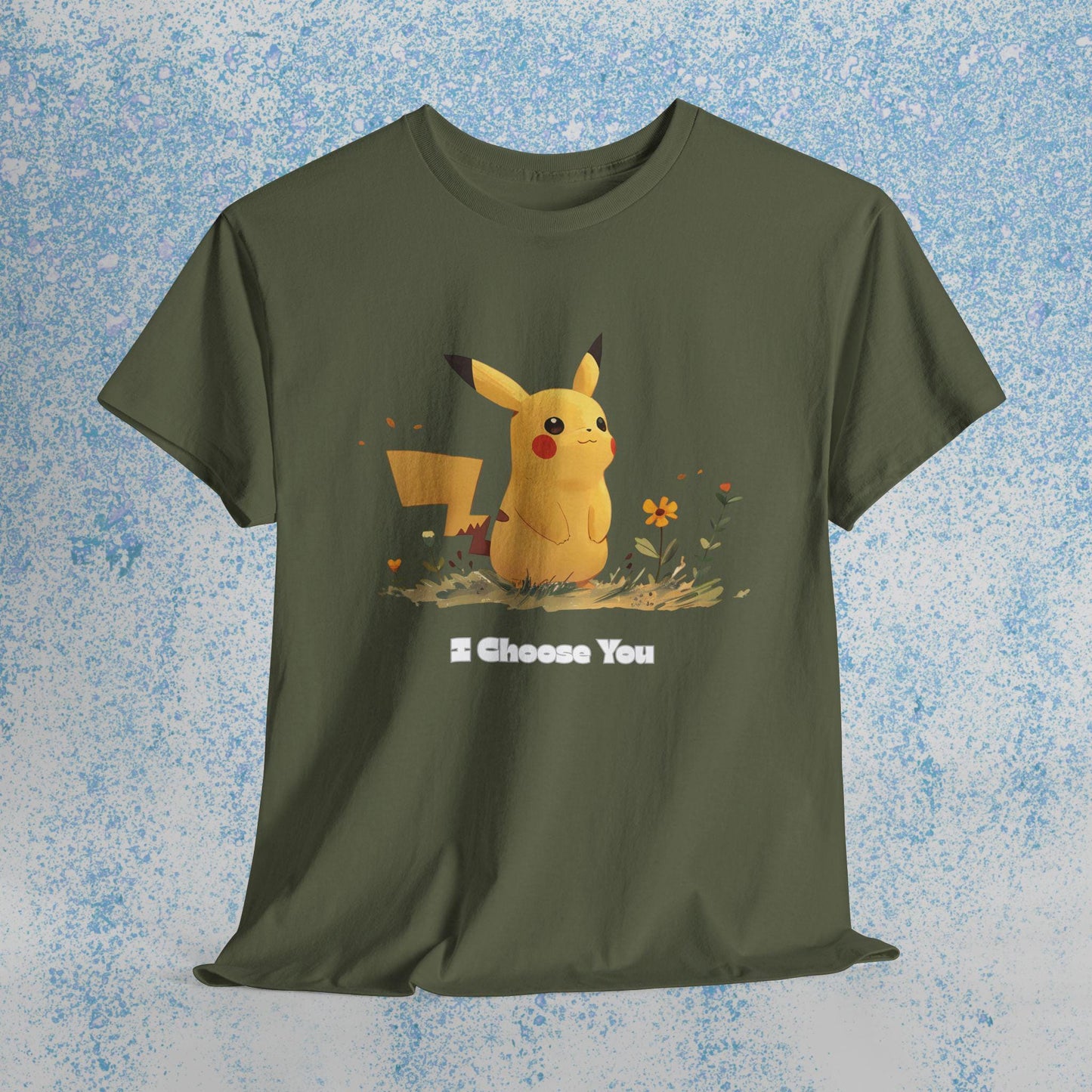 I Choose You Pika Inspired Shirt | Cute Kawaii Pokemon T-Shirt | Unisex Anime Graphic Tee | Floral Vintage Aesthetic Gift
